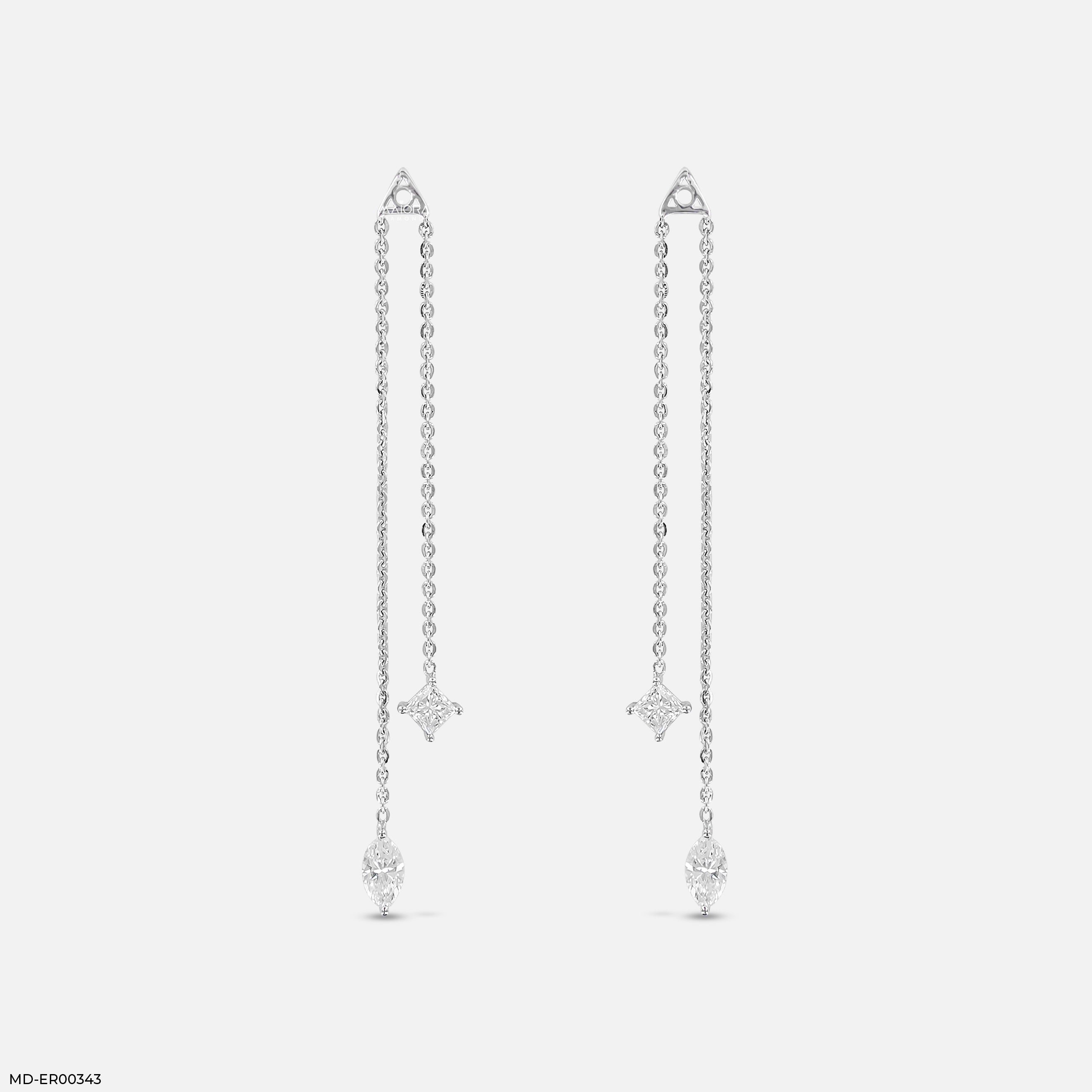 1 Carat Cascading Lab Diamond Chain Earrings