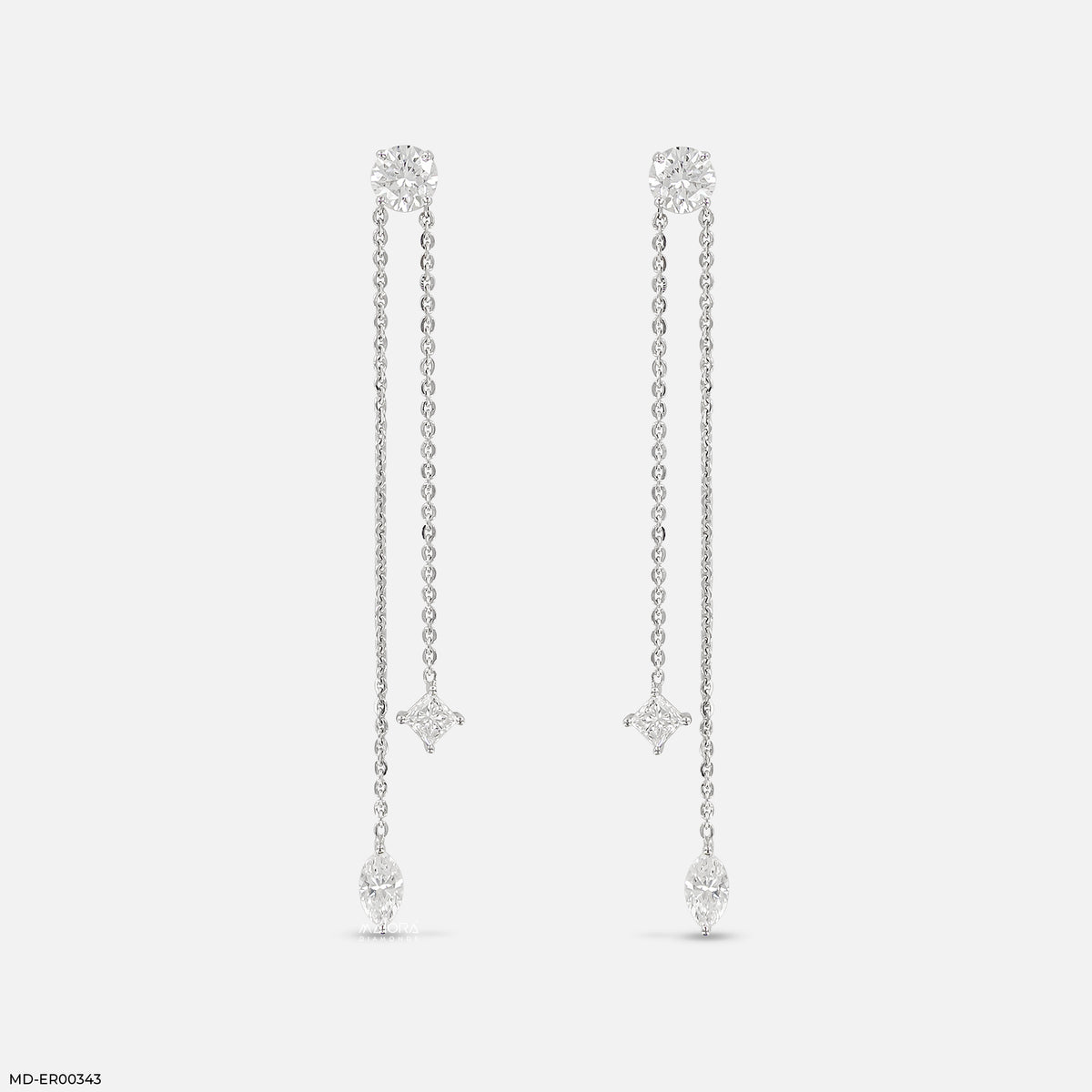 1 Carat Cascading Lab Diamond Chain Earrings