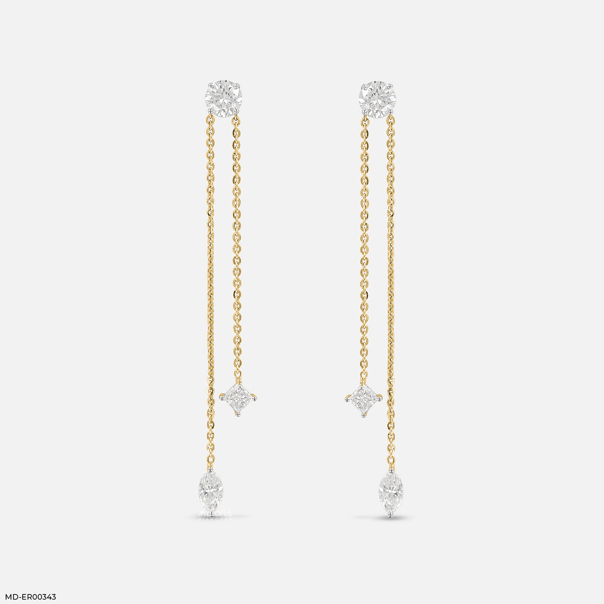 1 Carat Cascading Lab Diamond Chain Earrings