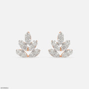 0.75 Carat Leaf Lab Diamond Stud Earrings