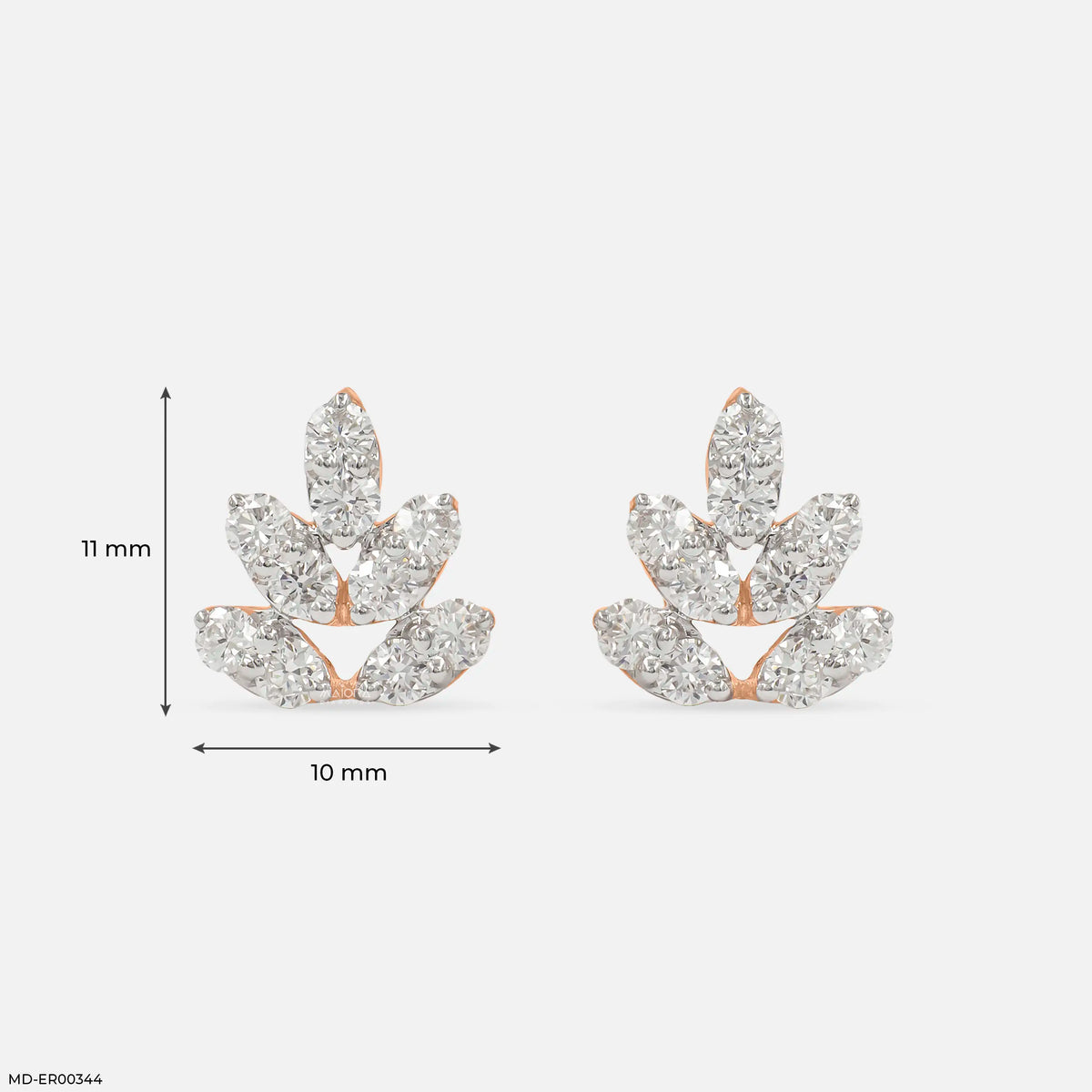 0.75 Carat Leaf Lab Diamond Stud Earrings