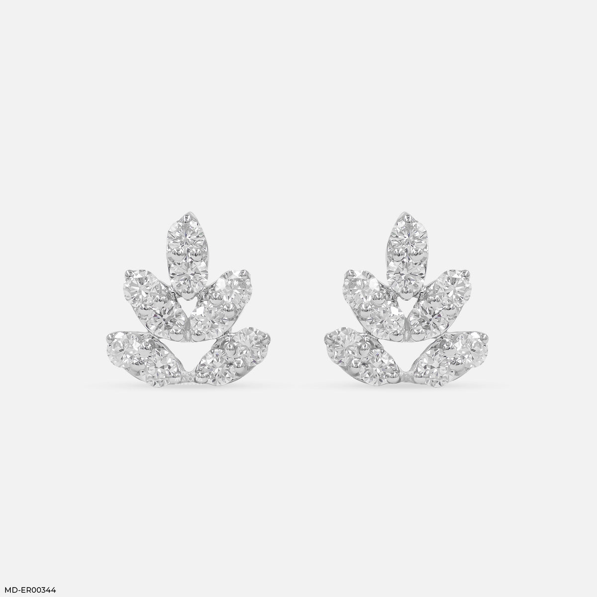 0.75 Carat Leaf Lab Diamond Stud Earrings