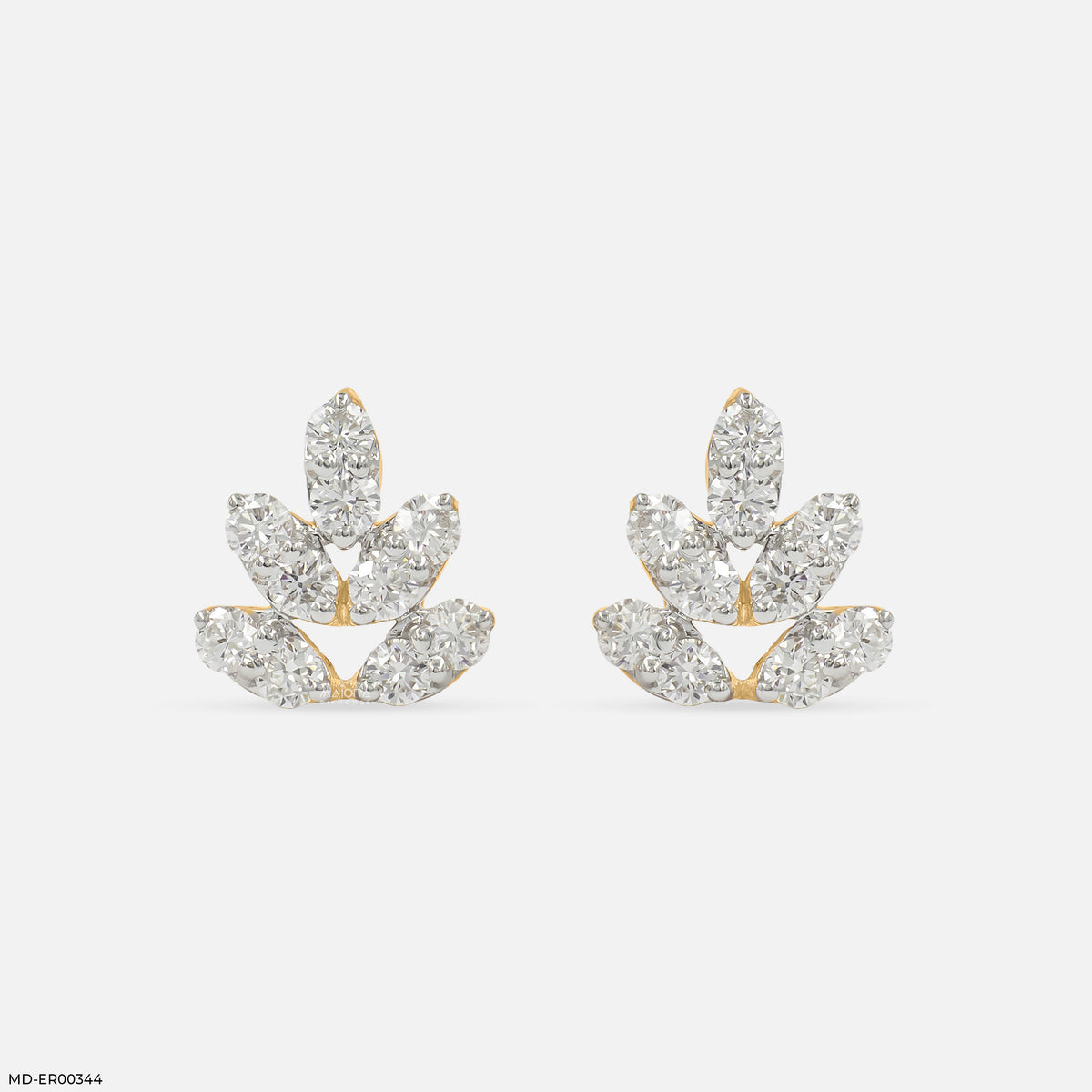 0.75 Carat Leaf Lab Diamond Stud Earrings