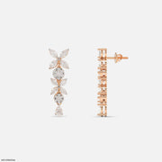 Sparkle Flora Diamond Earrings 9K Rose Gold
