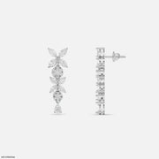 Sparkle Flora Diamond Earrings 14K White Gold