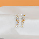 1.30 Carat Duet Floral Lab Diamond Drop Earrings 18K Yellow Gold