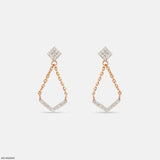 0.35 Carat A-Line Drop Chain Earrings 9K Rose Gold