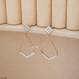 0.35 Carat A-Line Drop Chain Earrings 9K Rose Gold