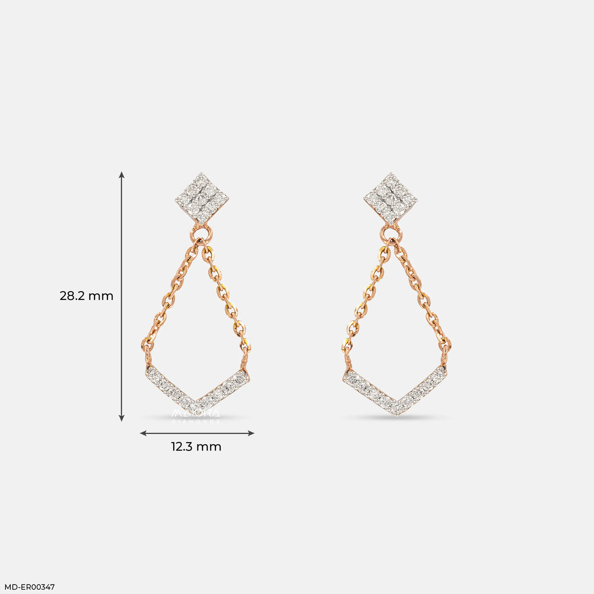 0.35 Carat A-Line Drop Chain Earrings