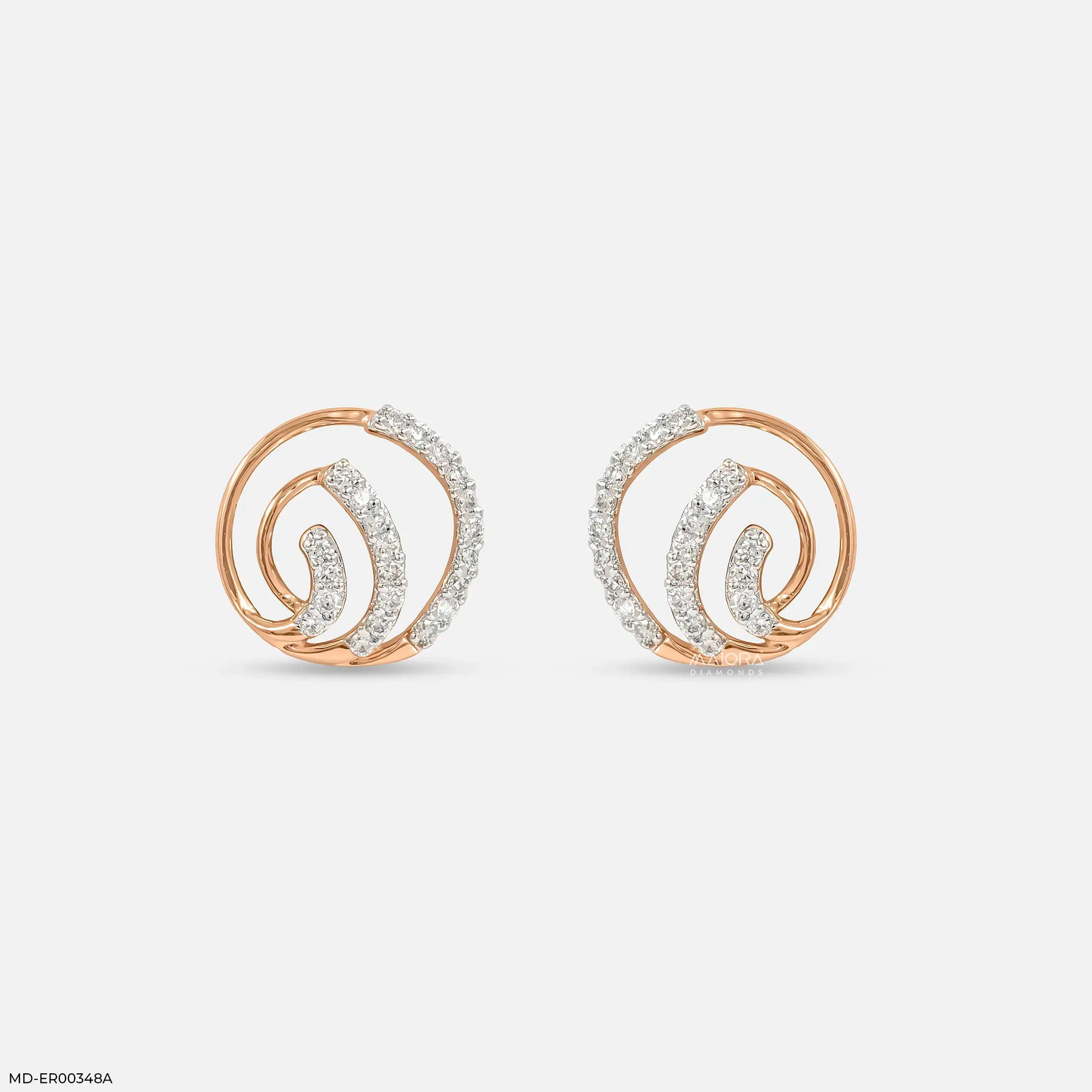 0.20 Carat Celestial Spiral Lab Diamond Earrings 14K Rose Gold