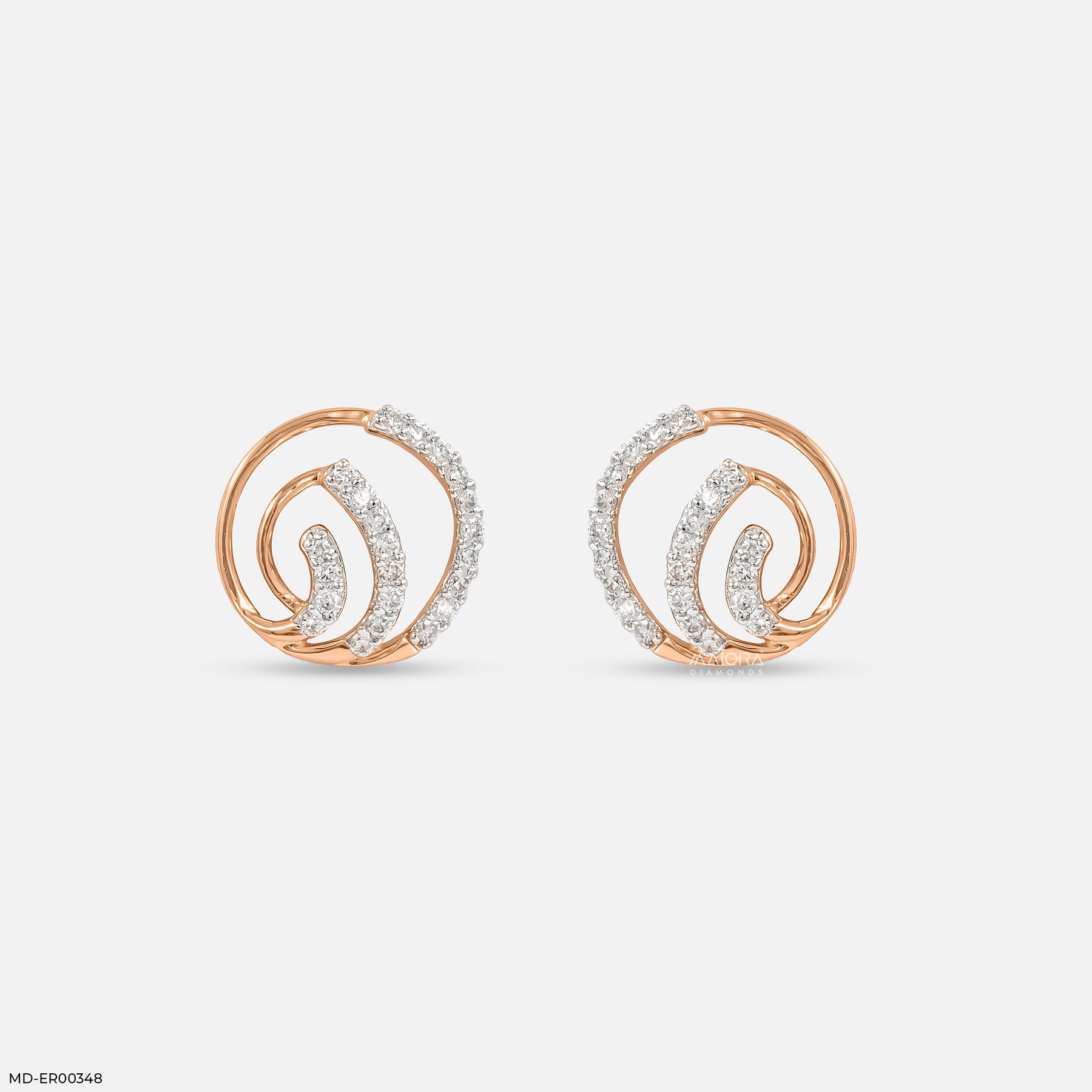 0.20 Carat Celestial Spiral Diamond Earrings 9K Rose Gold