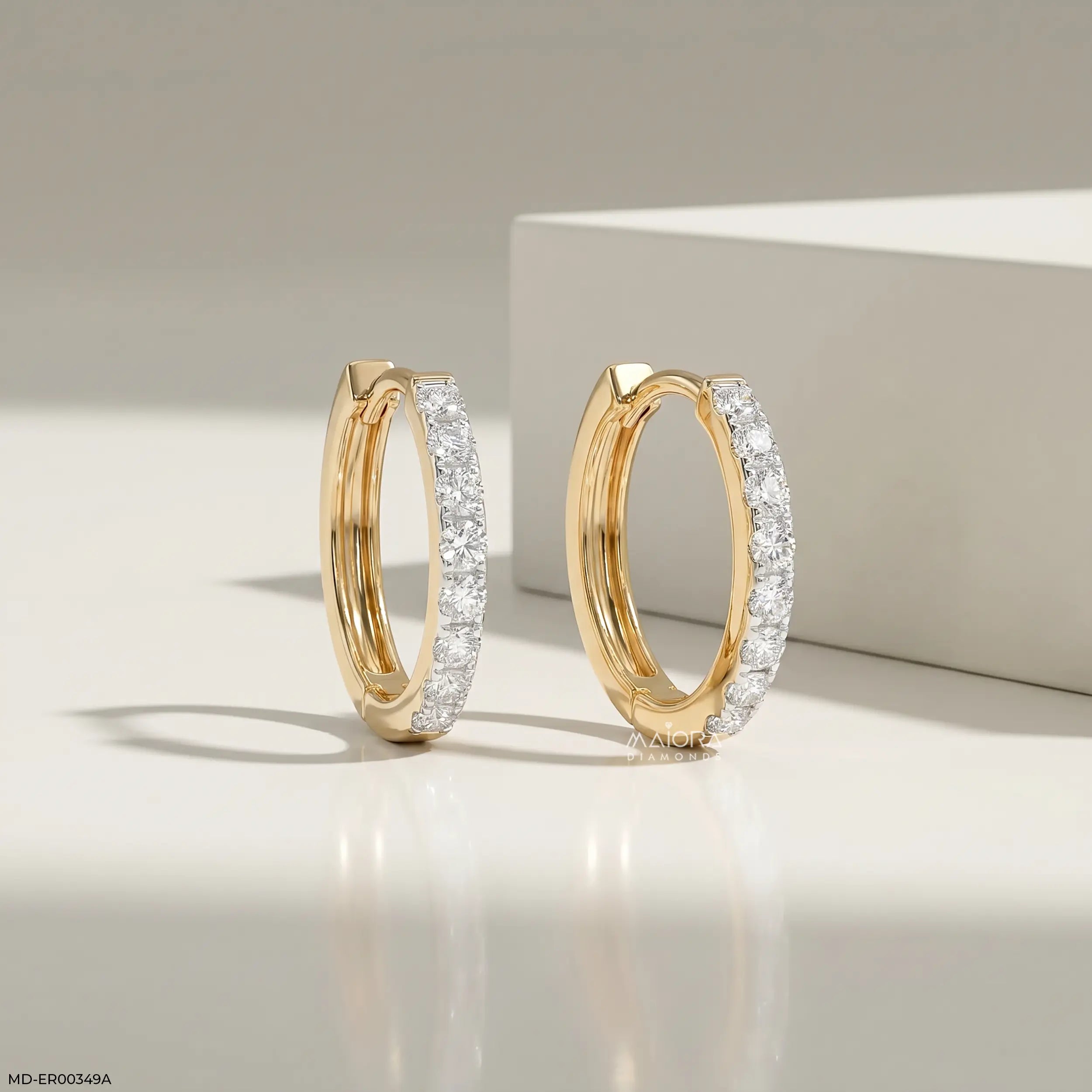 0.25 Carat Round Embrace Solitaire Diamond Stud 9K Yellow Gold