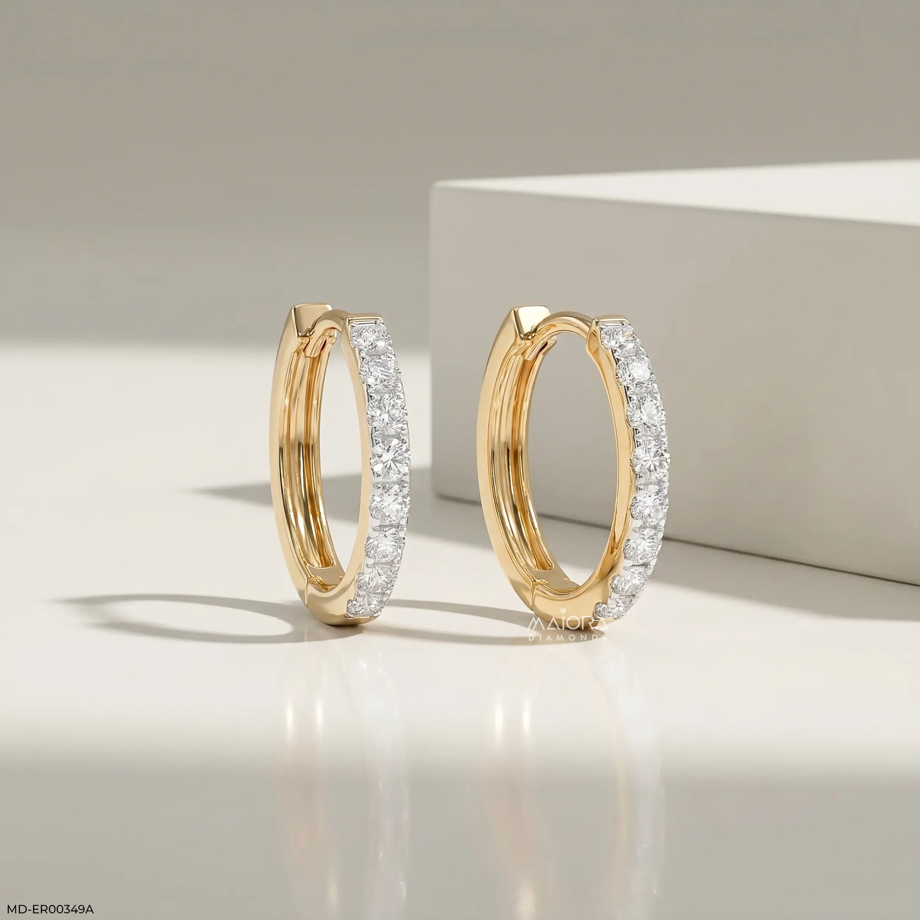 0.25 Carat Round Embrace Solitaire Diamond Stud 9K Yellow Gold