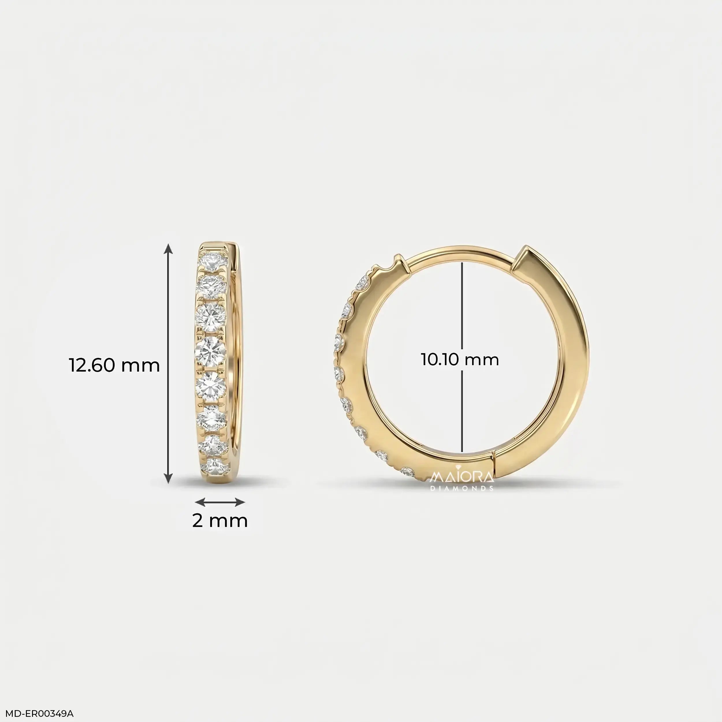 0.25 Carat Round Embrace Solitaire Diamond Stud 9K Yellow Gold