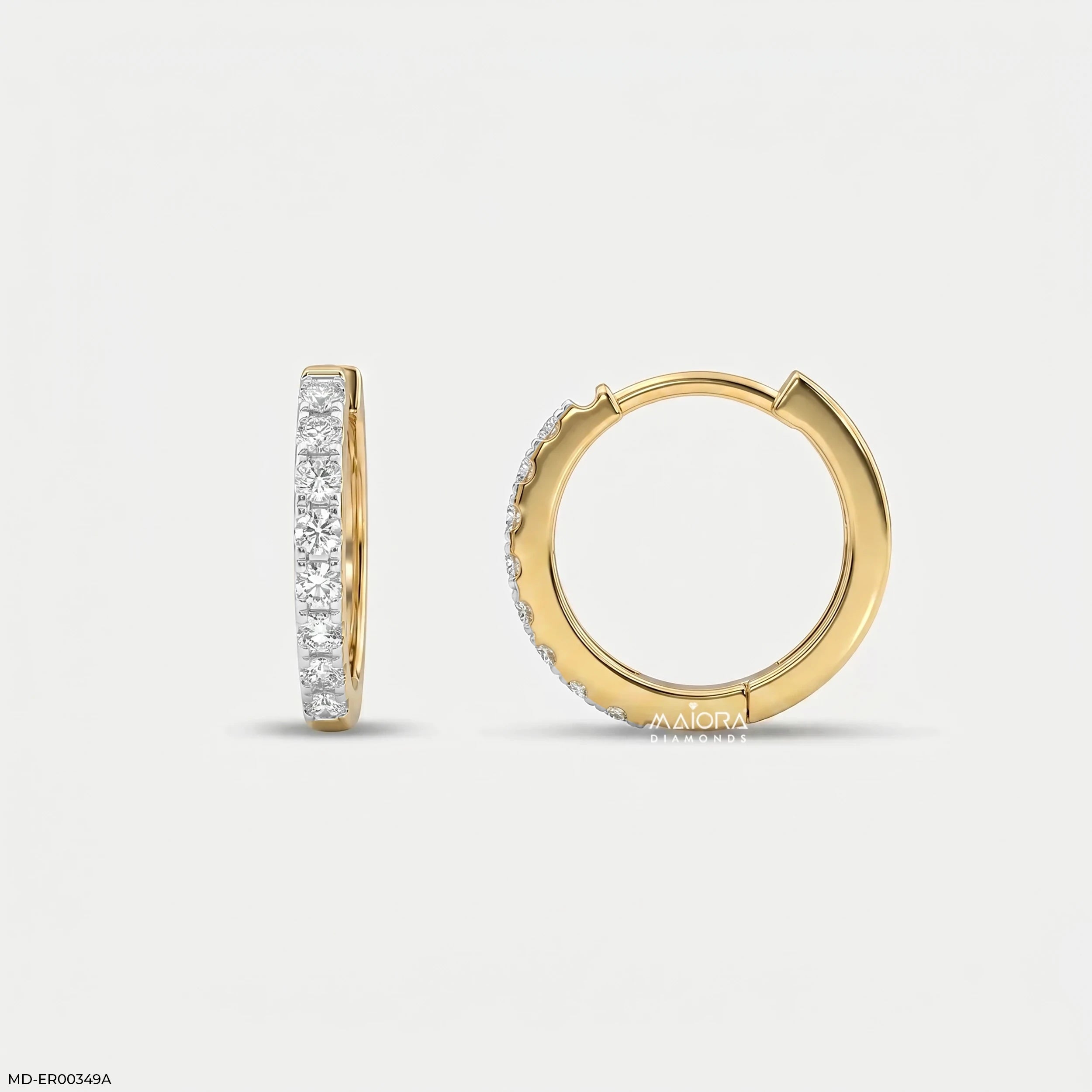 0.25 Carat Round Embrace Solitaire Diamond Stud 9K Yellow Gold