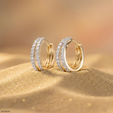 0.5 Carat Round Embrace Solitaire Diamond Stud 14K Yellow Gold