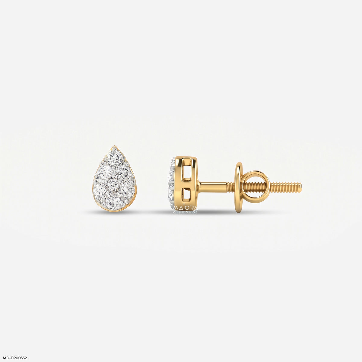 0.15 Carat Pear Shaped Cluster Lab Diamond Earrings