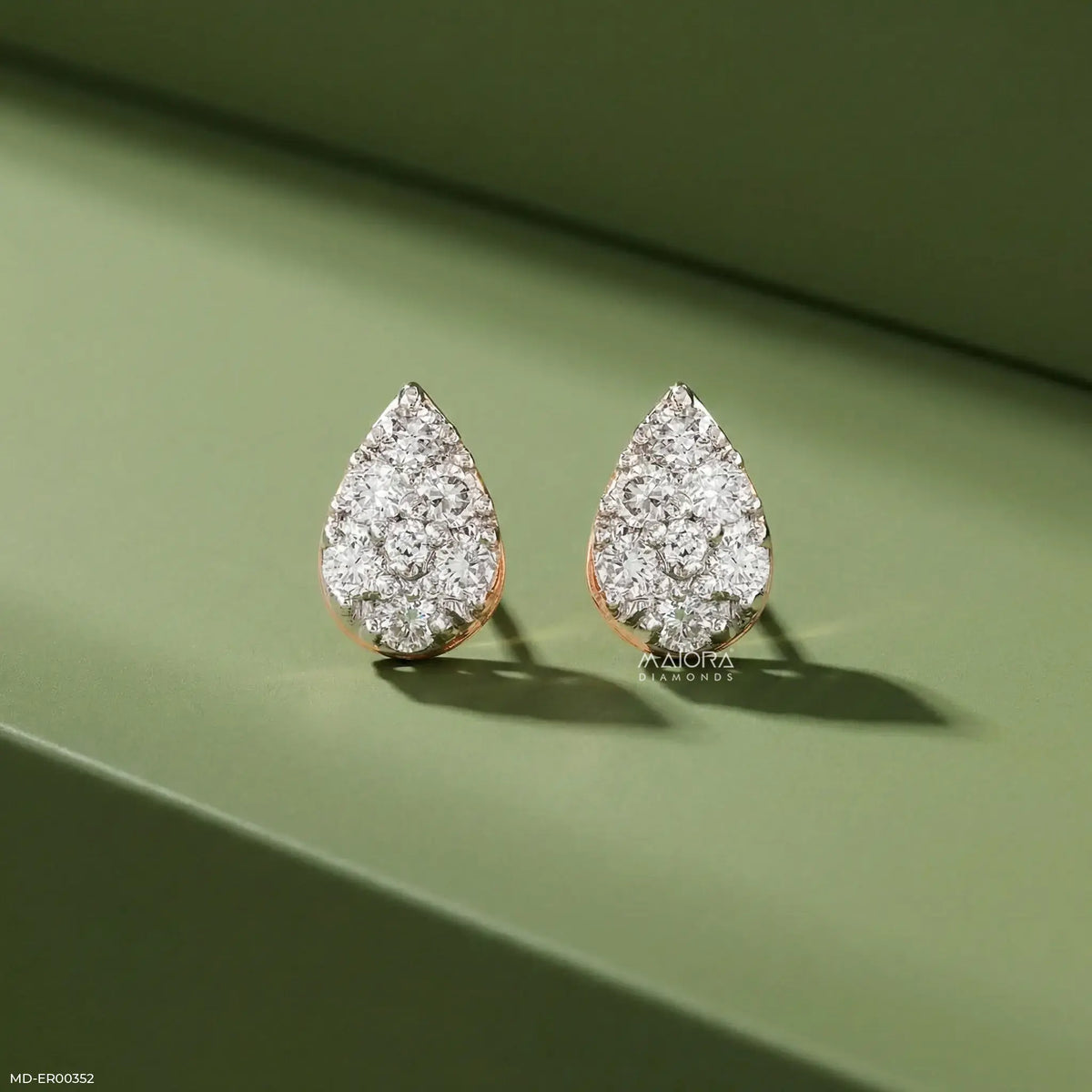0.15 Carat Pear Shaped Cluster Lab Diamond Earrings