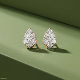 0.15 Carat Pear Shaped Cluster Lab Diamond Earrings 9K Rose Gold