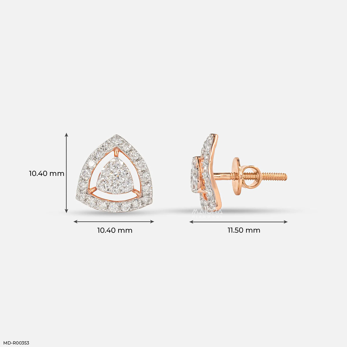 0.65 Carat TriGrace Lab Diamond Studs