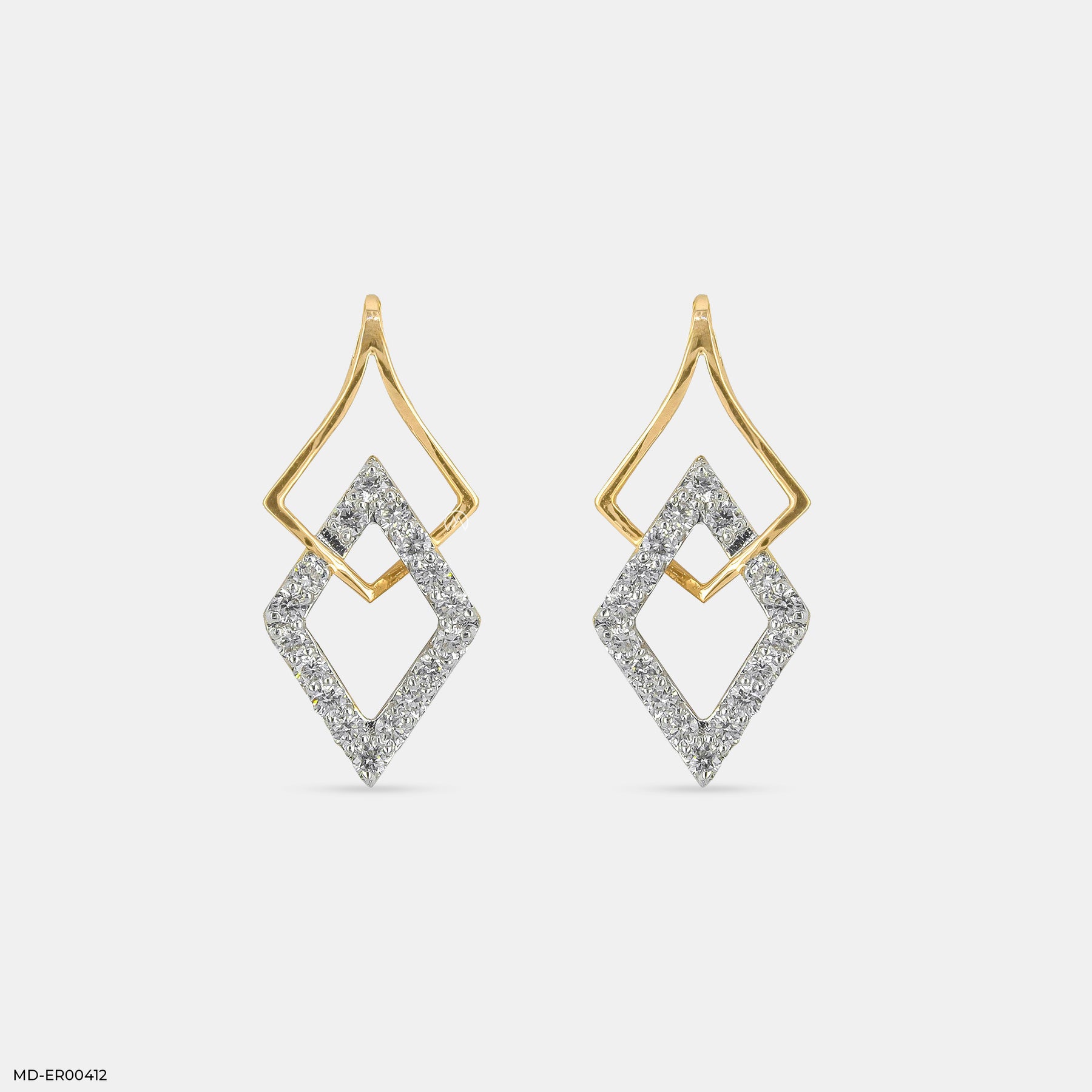 0.35 Carat Wing Lab Diamond  Stud 14K Yellow Gold