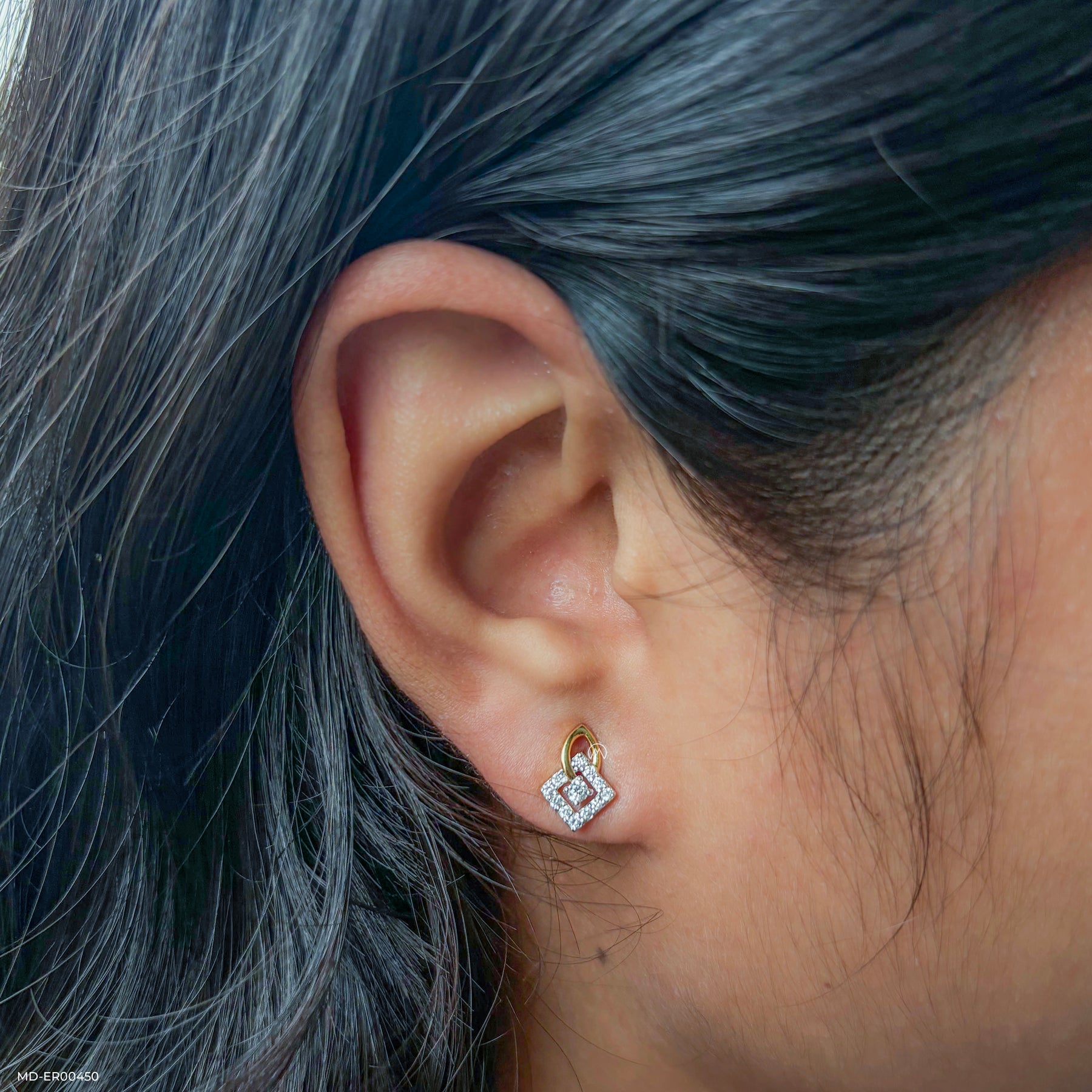 0.30 Carat Whispering Statement Lab Diamond Earrings 18K Yellow Gold