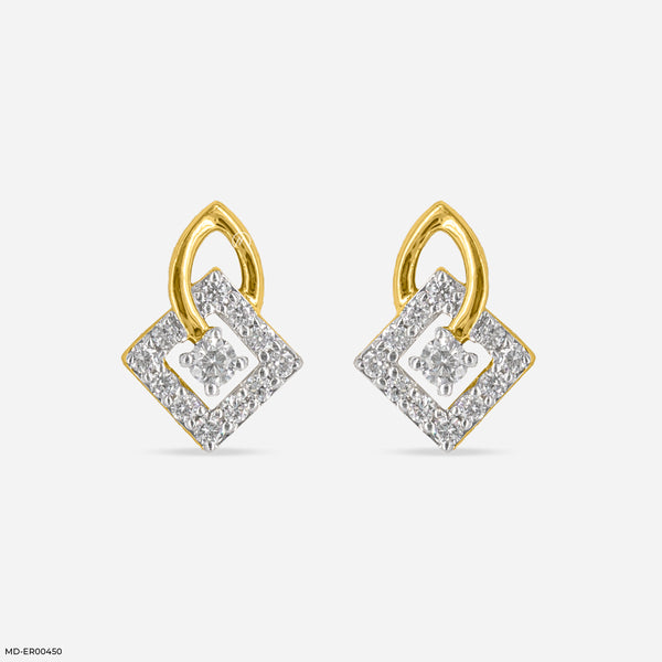 Whispering Statement Diamond Earrings 18K Yellow Gold