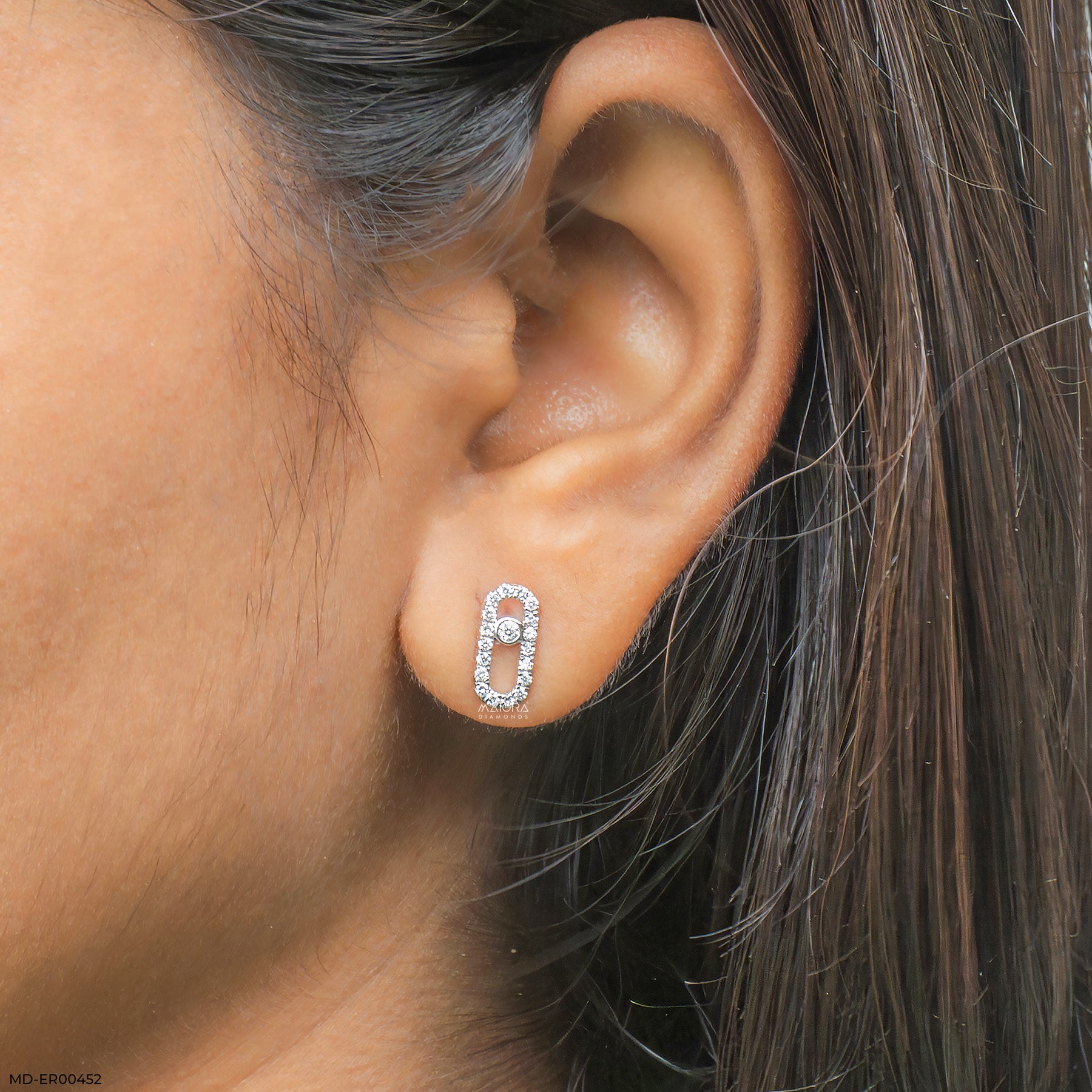 0.35 Carat Diamond Link Lab Diamond Studs 14K Yellow Gold