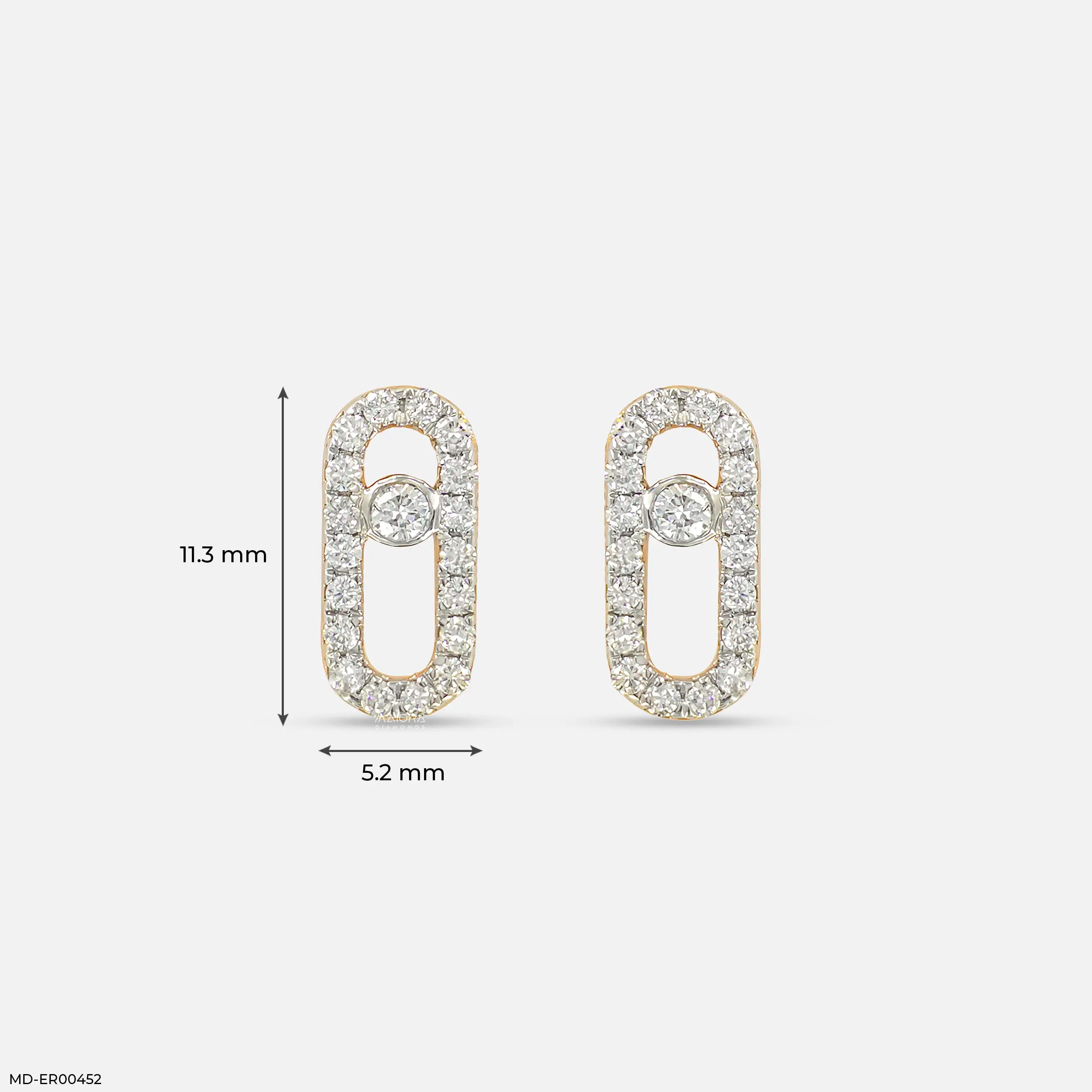 0.35 Carat Diamond Link Lab Diamond Studs 14K Yellow Gold