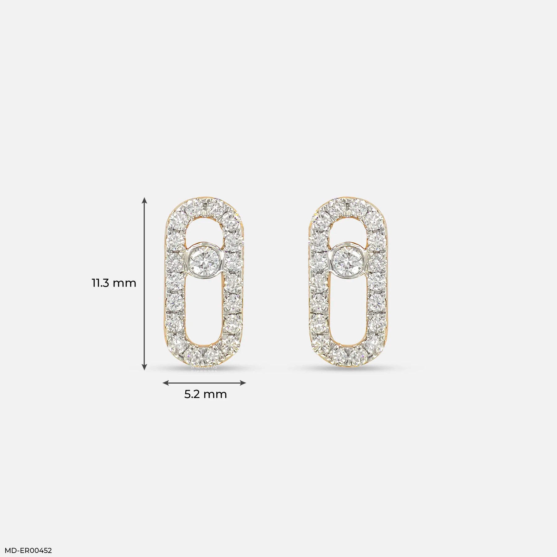 0.35 Carat Diamond Link Lab Diamond Studs 14K Yellow Gold