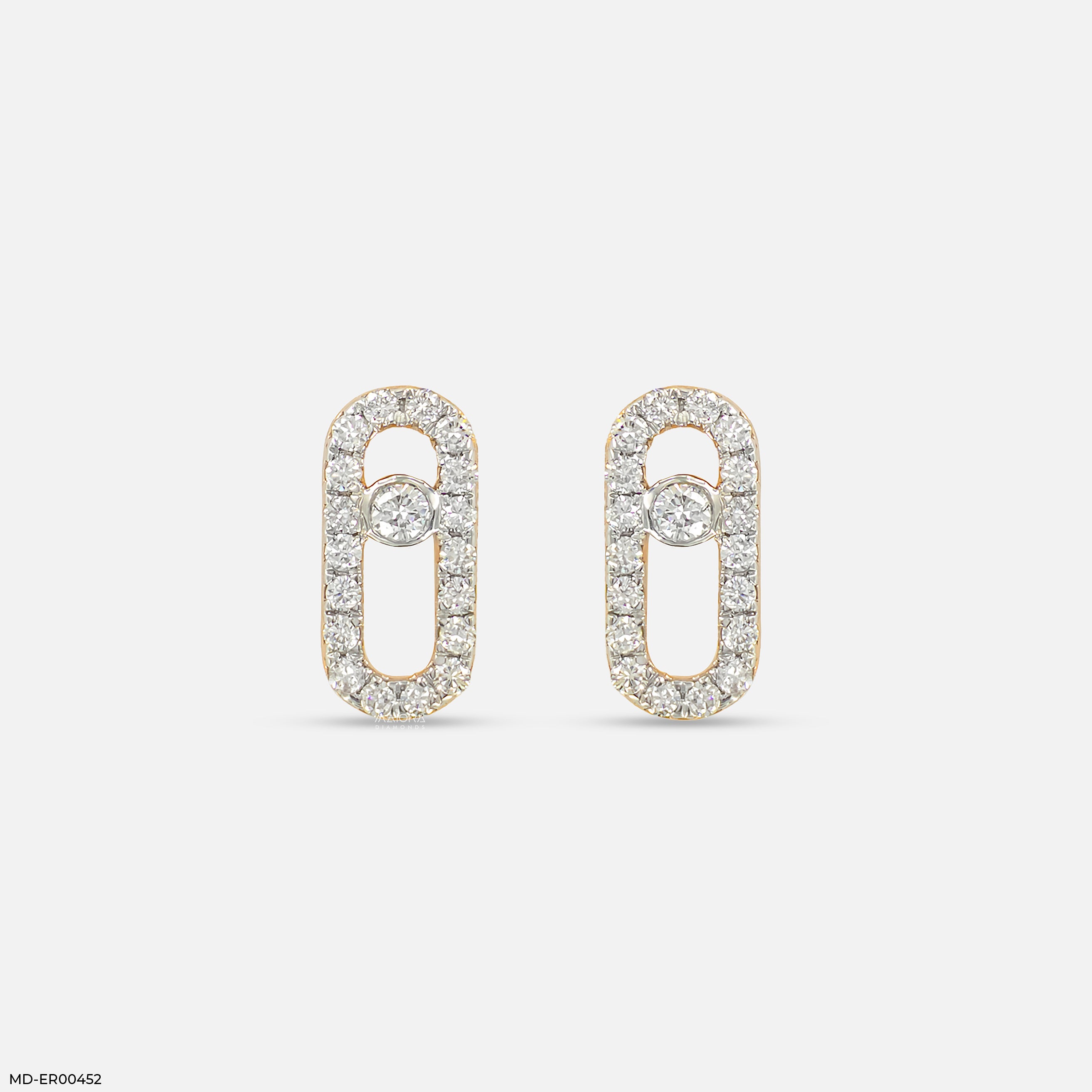 0.35 Carat Diamond Link Lab Diamond Studs 14K Yellow Gold