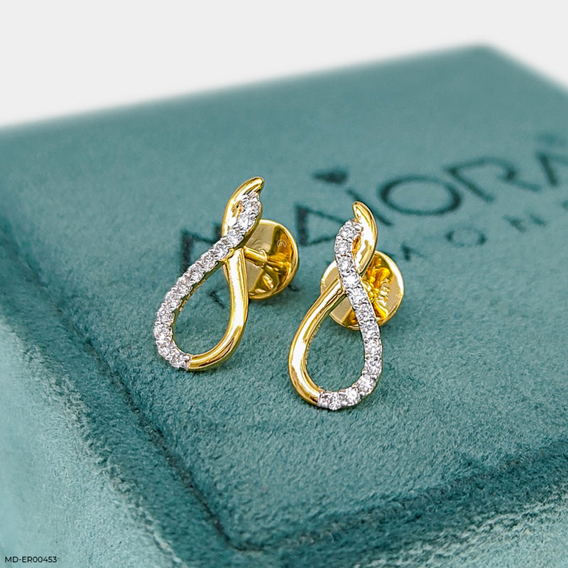 Enigma Diamond Earrings 14K Yellow Gold