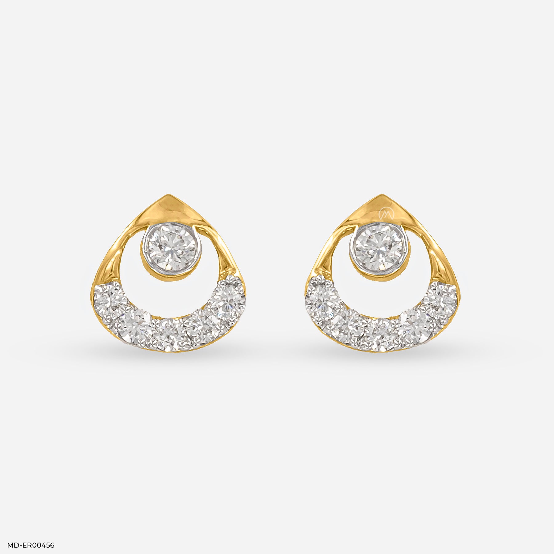 0.35 Carat Chic Lab Diamond Earrings 18K Yellow Gold