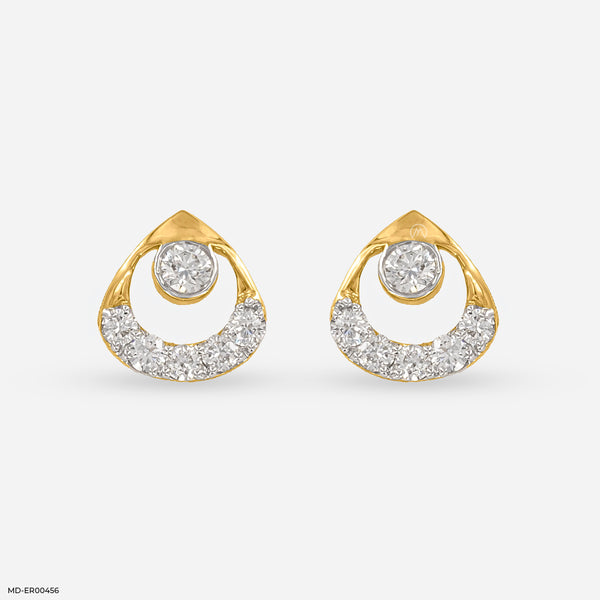 Chic Diamond Earrings 18K Yellow Gold