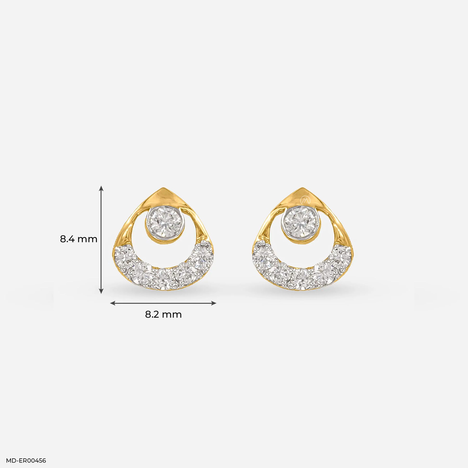 0.35 Carat Chic Lab Diamond Earrings 18K Yellow Gold