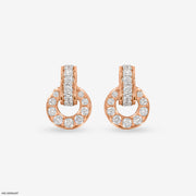 Stunning Circle Diamond Studs 9K Rose Gold