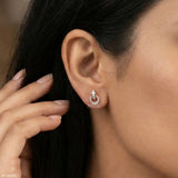 Stunning Circle Diamond Studs 9K Rose Gold