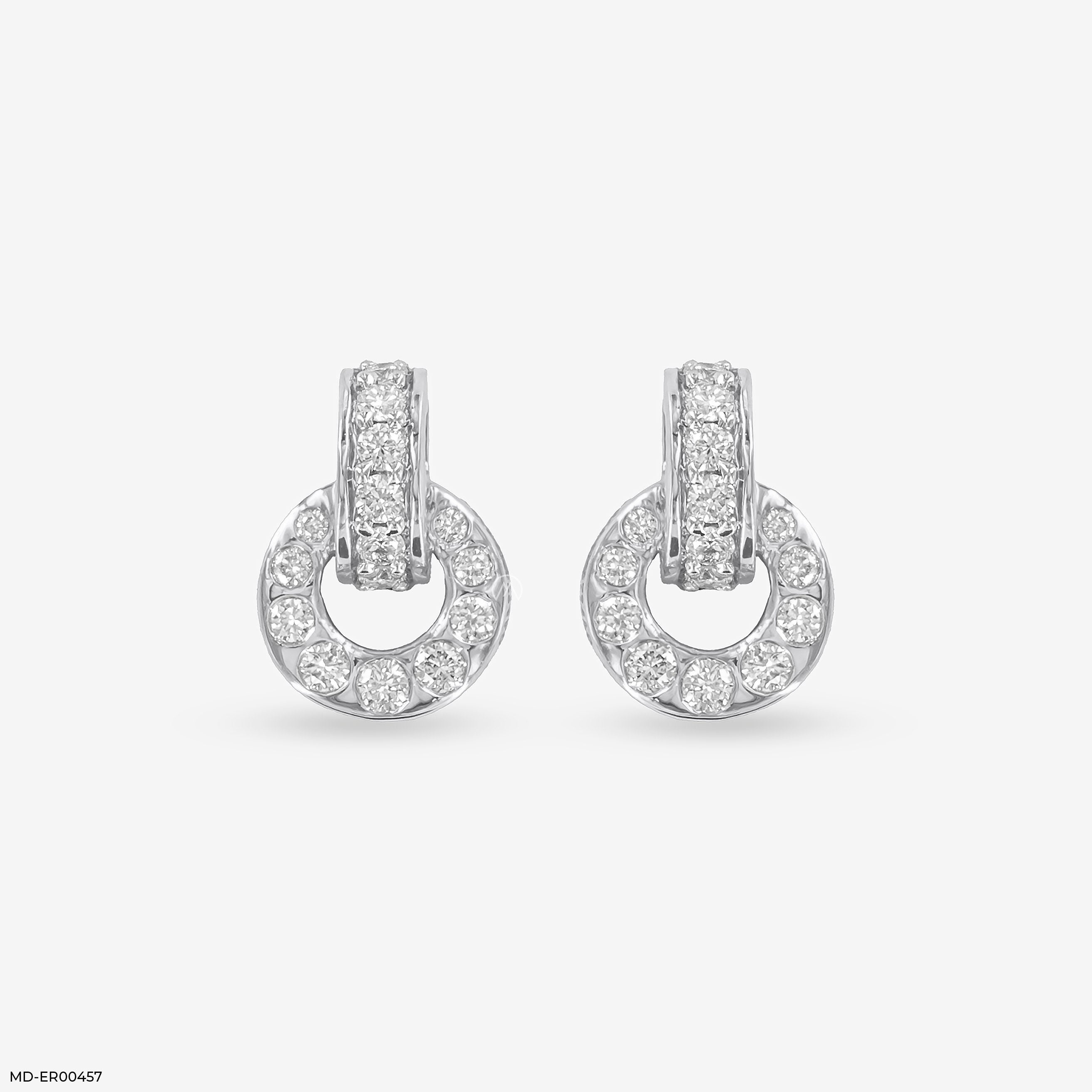 Stunning Circle Diamond Studs Platinum 950