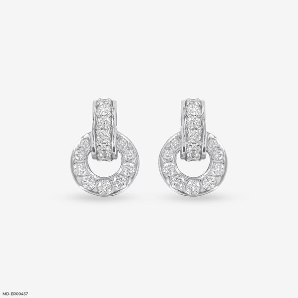 Stunning Circle Diamond Studs Platinum 950