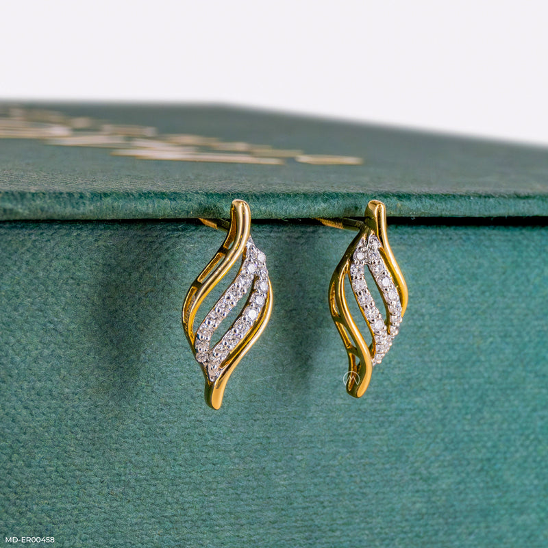 Golden Flame Lab Diamond Earrings 14K Yellow Gold
