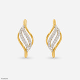 Golden Flame Lab Diamond Earrings 14K Yellow Gold