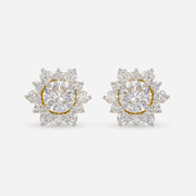 1 Carat Round Solitaire Flower Bud Stub 9K Yellow Gold