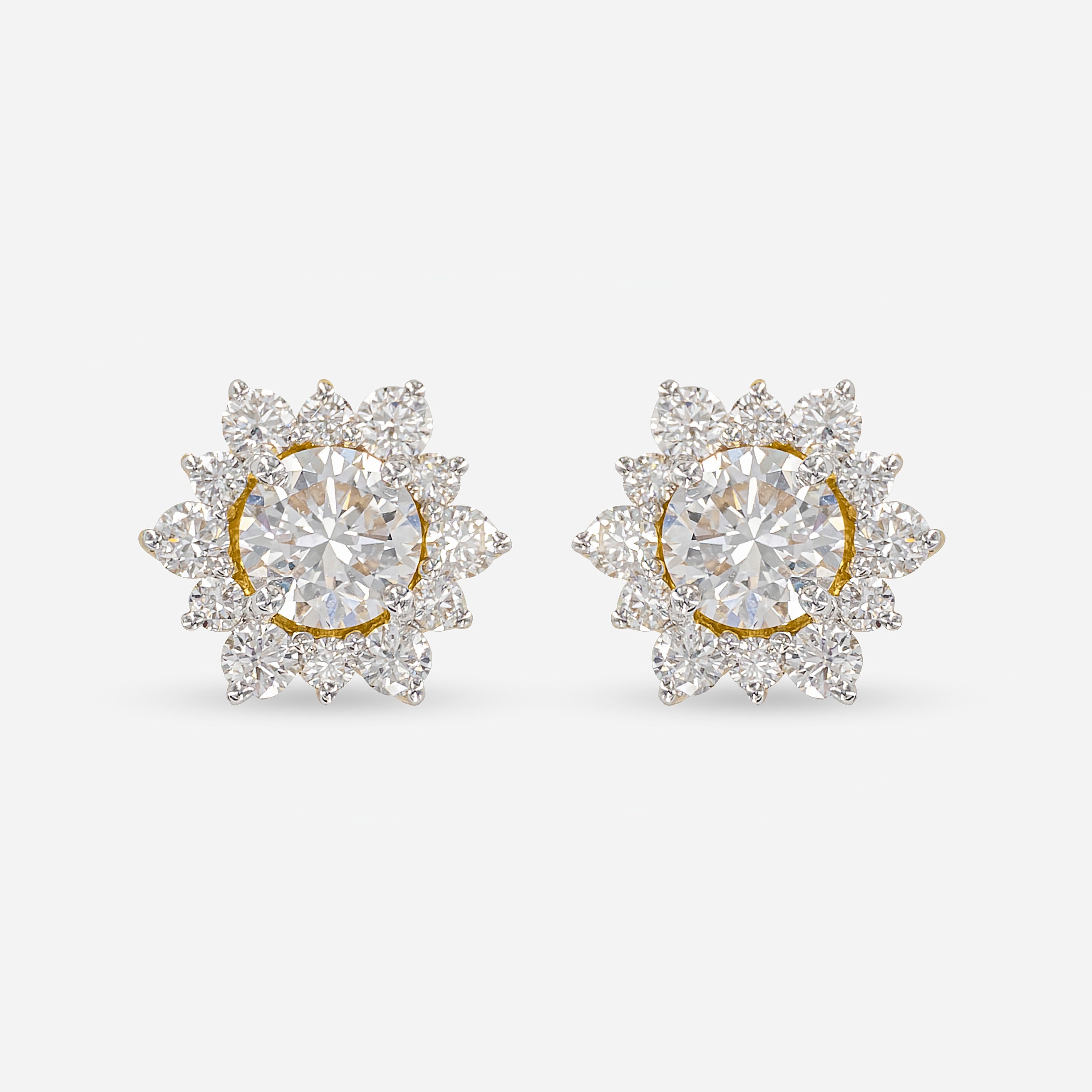 1 Carat Round Solitaire Flower Bud Stub 9K Yellow Gold