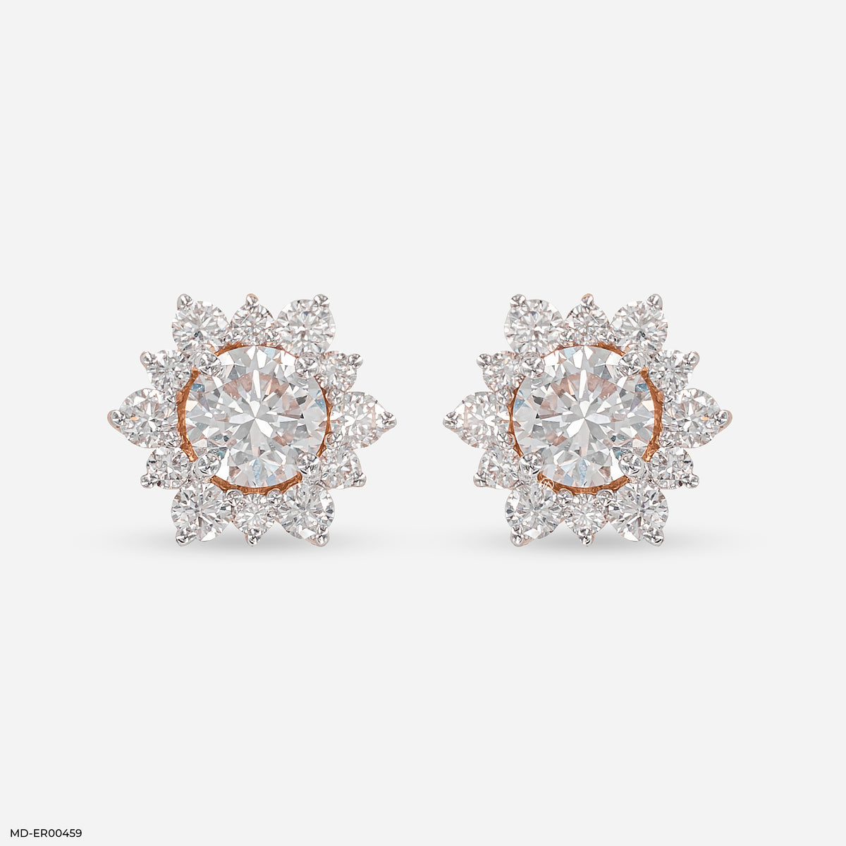 1 Carat Round Solitaire Flower Bud Stud