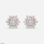 1 Carat Round Solitaire Flower Bud Stub 14K Rose Gold