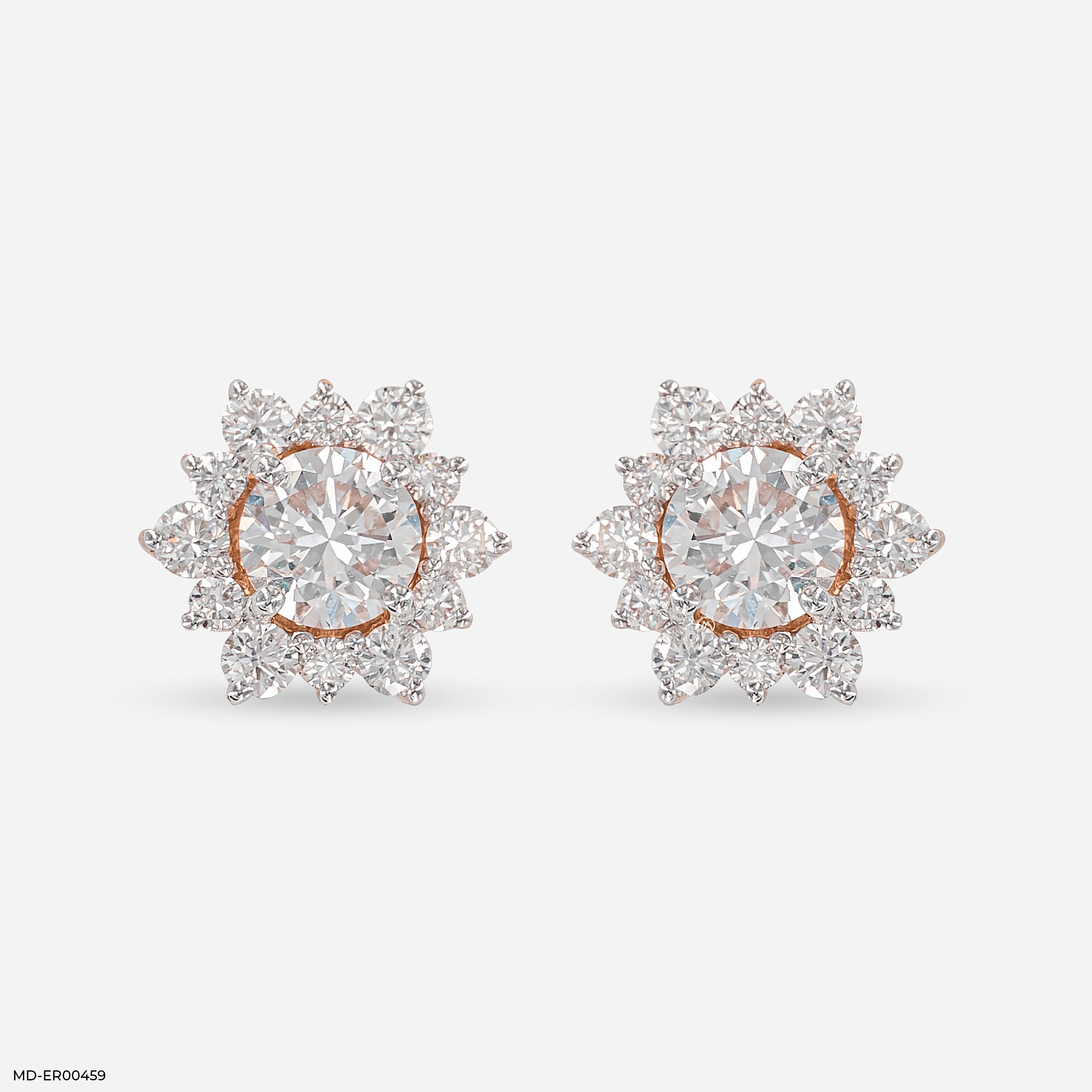 1 Carat Round Solitaire Flower Bud Stub 14K Rose Gold