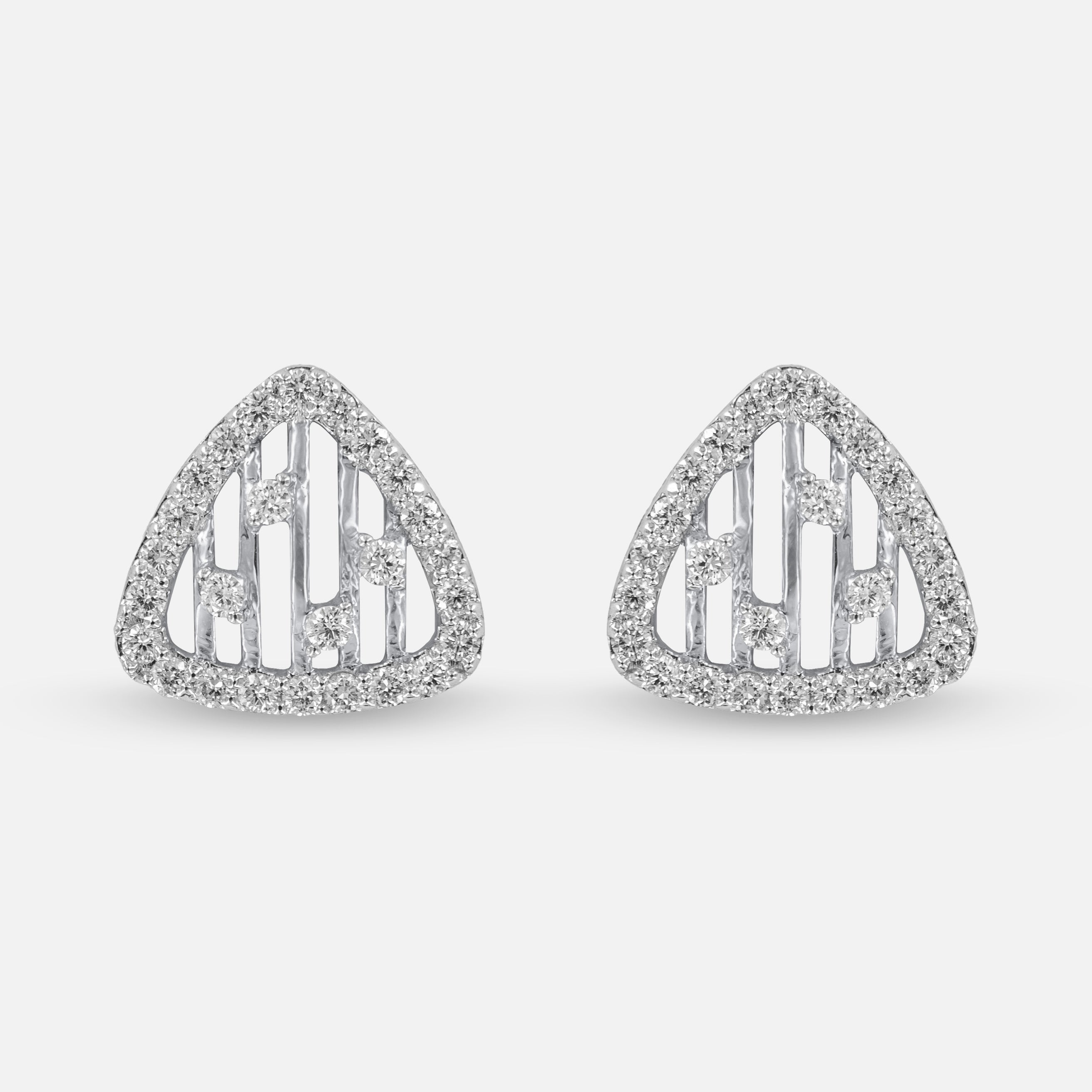 Bubbly Bars Earrings 18K White Gold