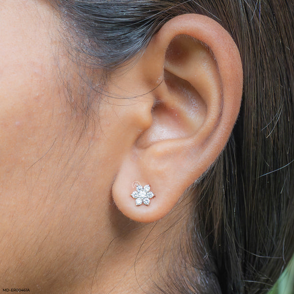 Dewdrop Blossom Lab Diamond Studs 14K Yellow Gold