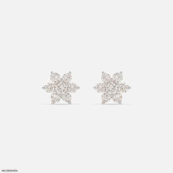 Dewdrop Blossom Lab Diamond Studs 14K Yellow Gold