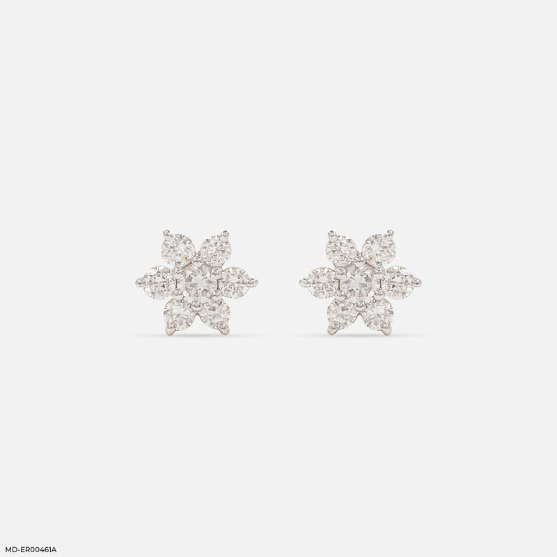 Dewdrop Blossom Lab Diamond Studs 14K Yellow Gold